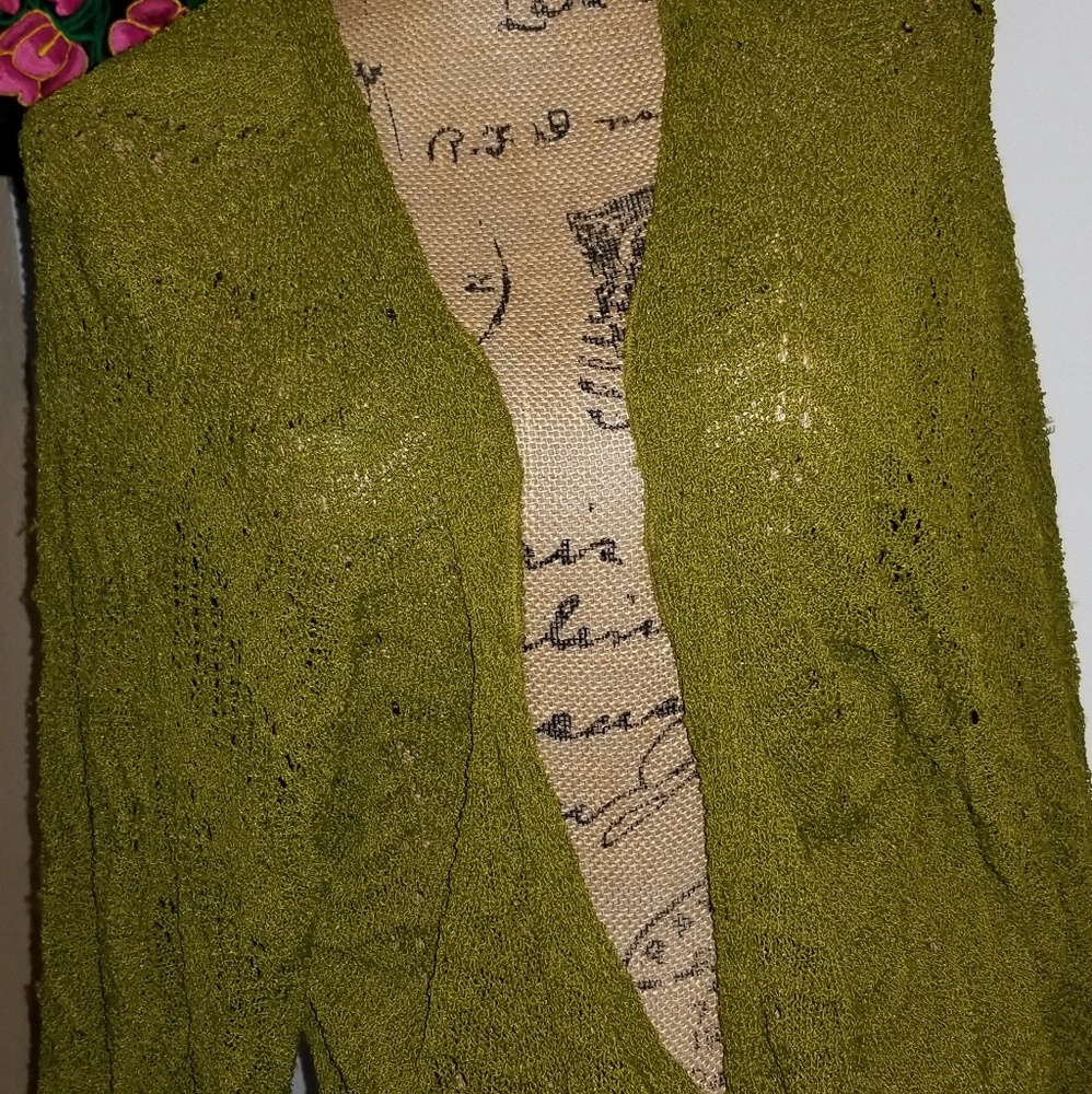 Wrap around styled knit sweater